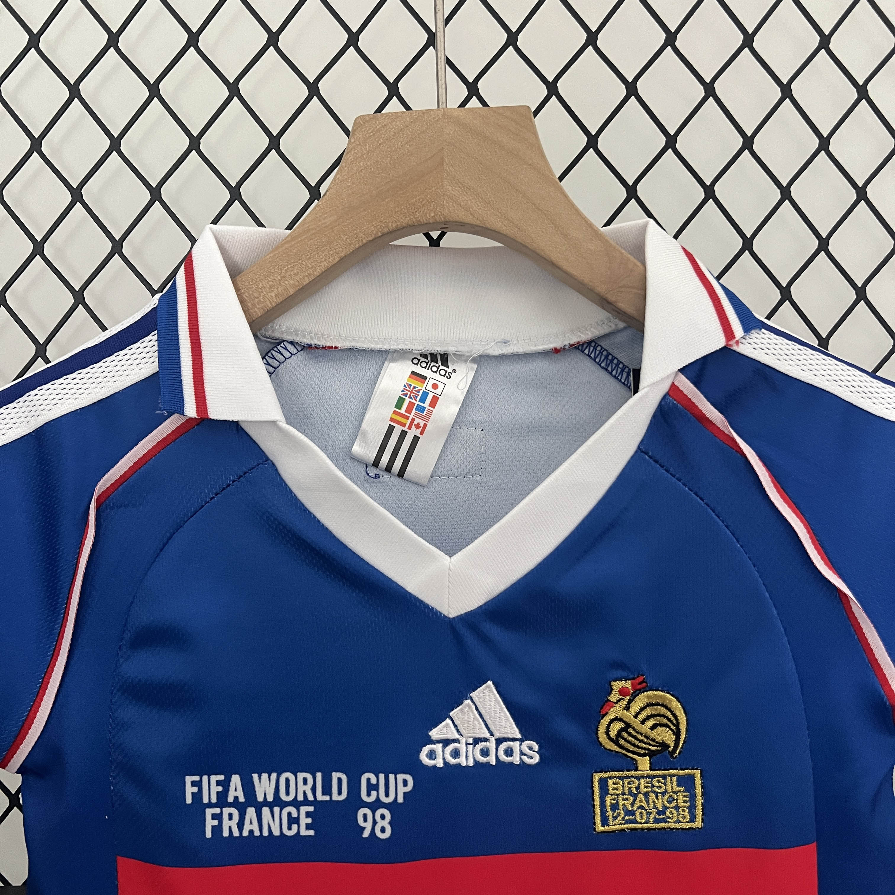 1998 Retro France Home Football Shirt Kids Size
