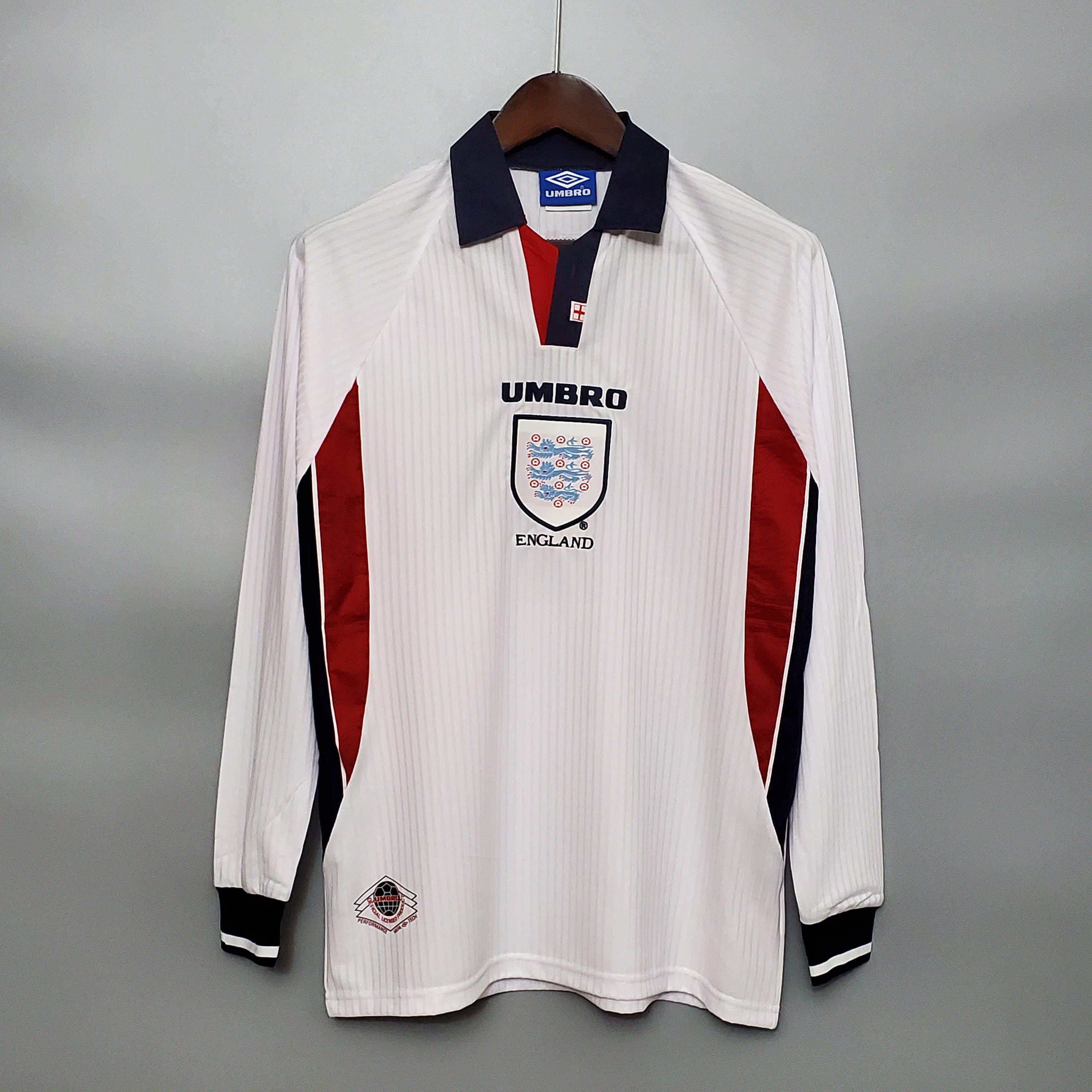 1998 Retro Long Sleeve England Home Football Shirt
