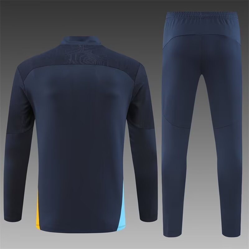 2024/2025 Marseille Half-Pull Training Wear Royal Blue Football Shirt