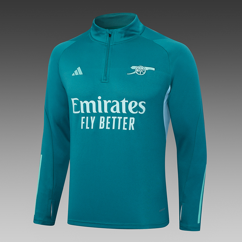 2023/2024 Arsenal Half-Pull Training Suit Dark Green Football Shirt Set