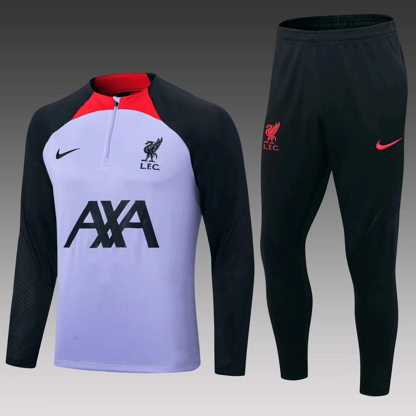2022/2023 Liverpool Half-Pull Training Suit Purple Football Shirt Set