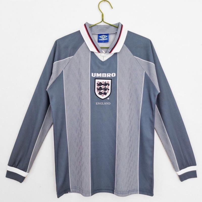 1996 Retro Long Sleeve England AwayFootball shirt 1:1 Thai Quality