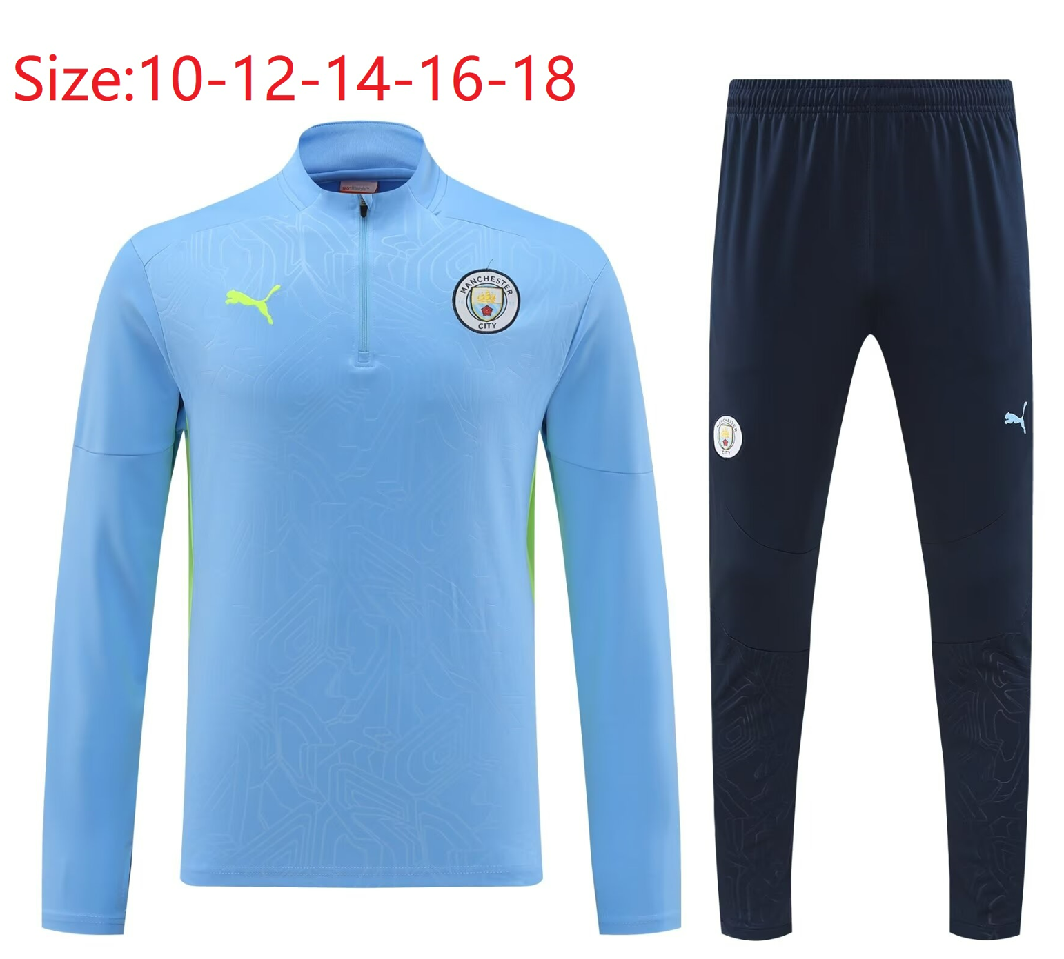 2024/2025 Kids Kit Manchester City Training Suit Football Shirt Home