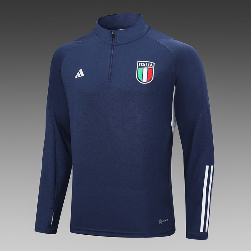 2023 Italy Half-Pull Training Suit Sky Blue Football Shirt Set