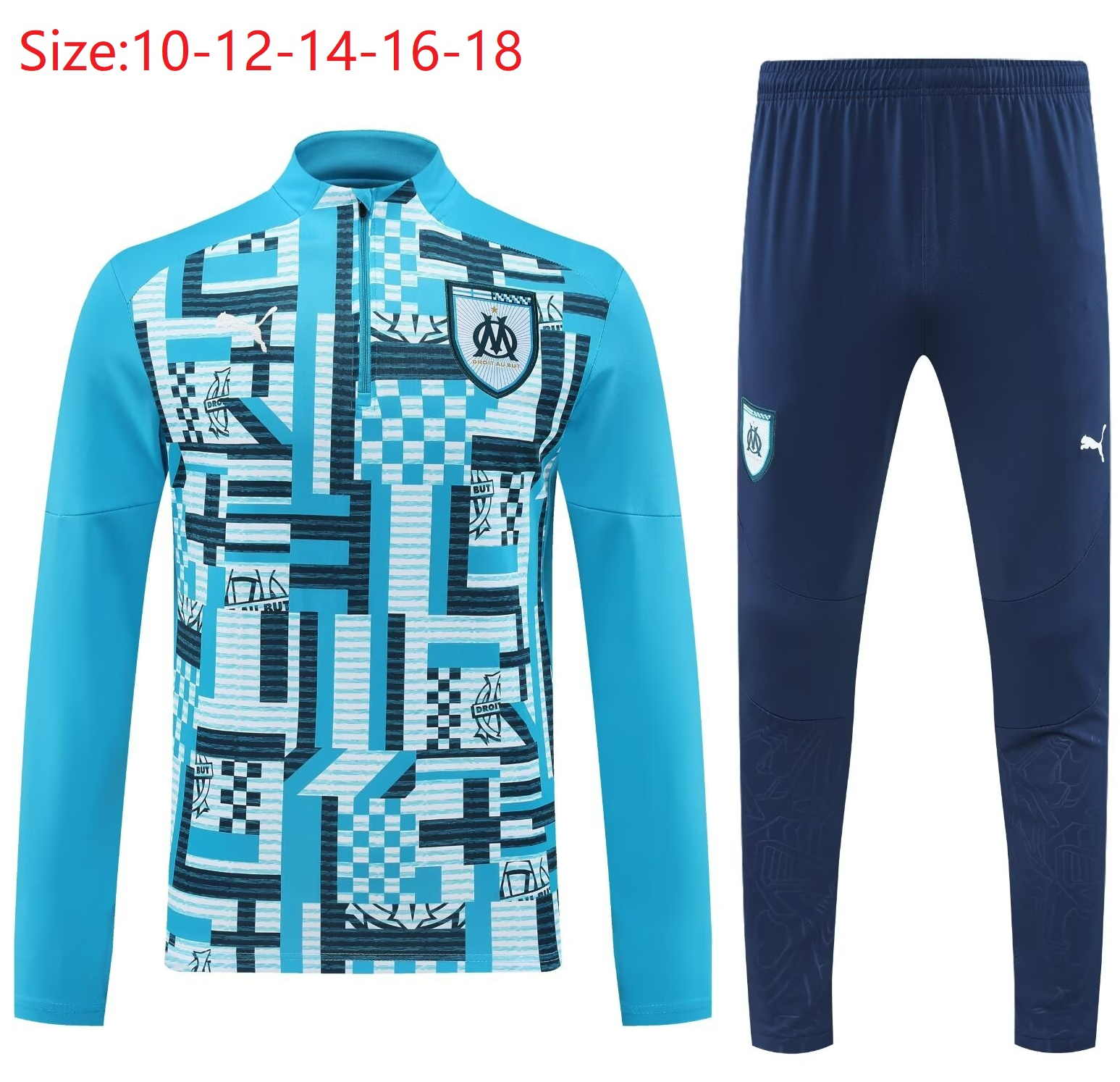 2024/2025 Kids Kit Marseille Training Suit Football Shirt