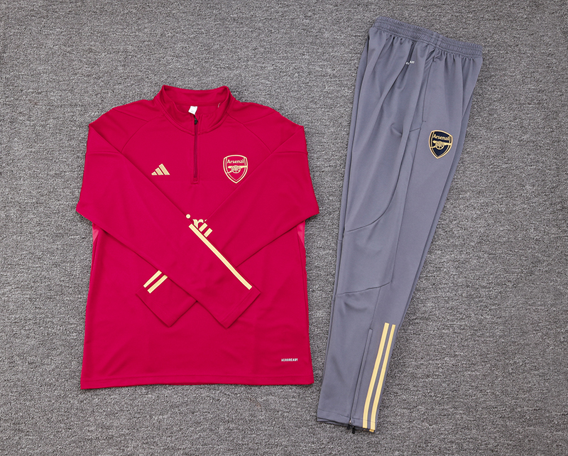 2023/2024 Arsenal Half-Pull Training Suit Red Football Shirt Set