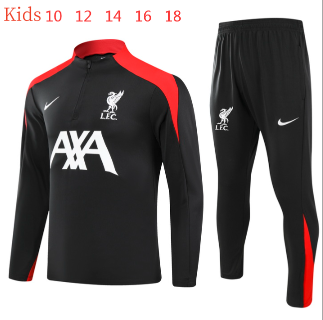 2024/2025 Kids Kit Liverpool Training Suit Football Shirt Black