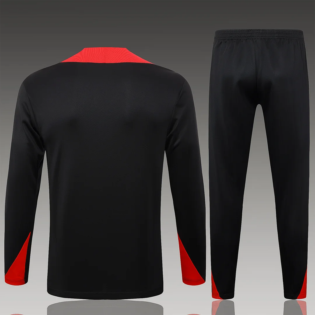 2024/2025 Portugal Half-Pull Training Wear Black Football Shirt