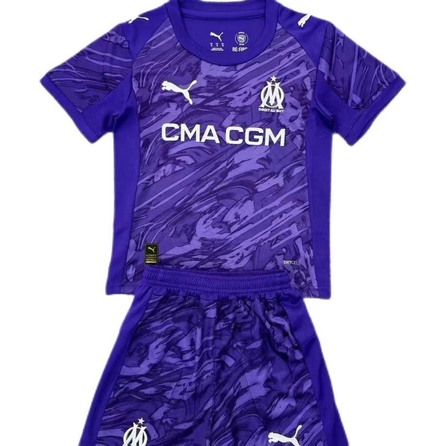 2025/2026 0lympique Marseille Goalkeeper Football Shirt Kids Size 1:1 Thai Quality