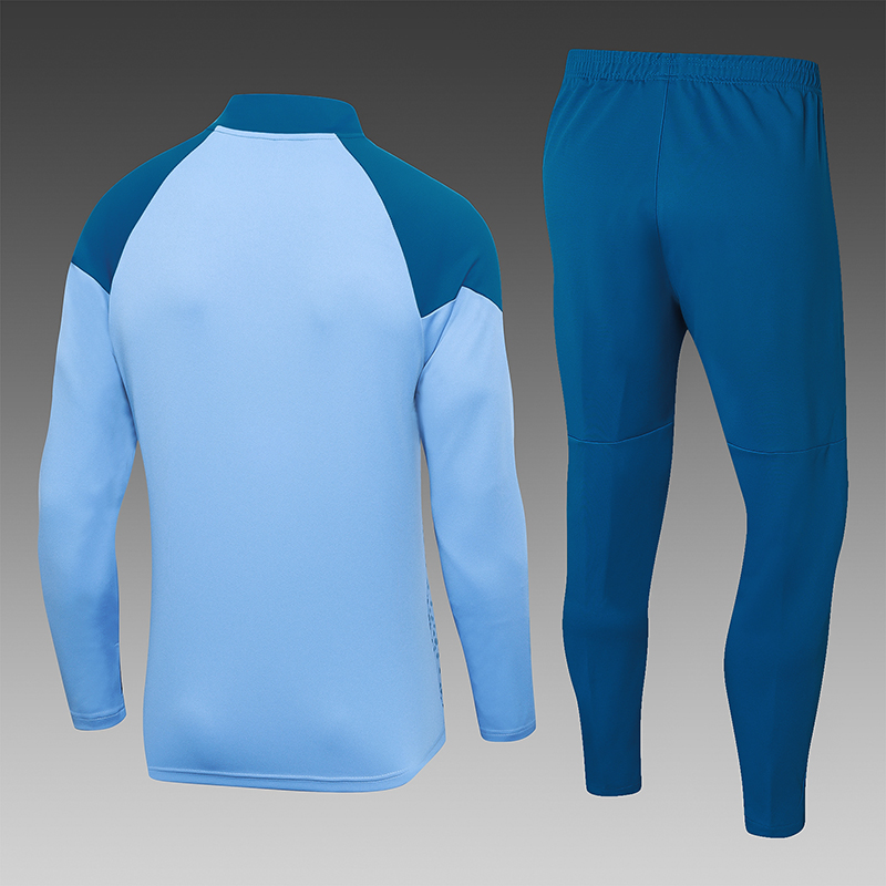 2023/2024 Manchester United Half-Pull Training Suit Blue Football Shirt Set