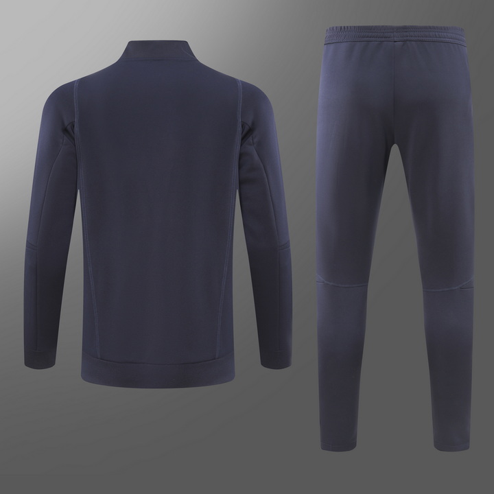 2023/2024 Real Madrid Long Zipped Jacket Cyan Football Shirt Set