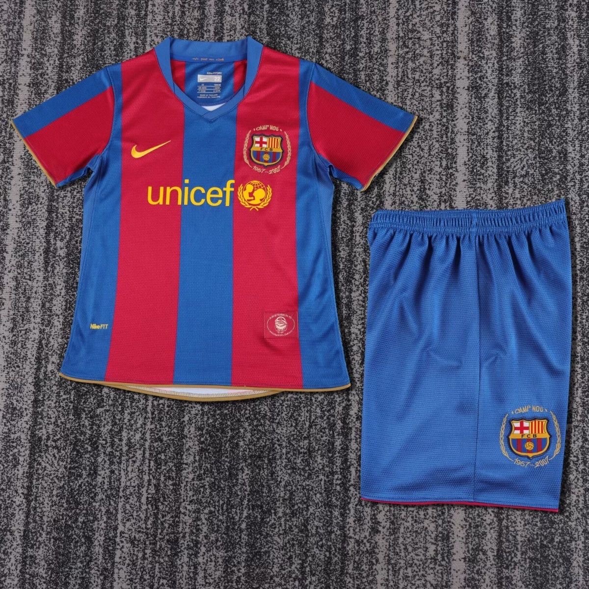 2007/2008 Retro Barcelona Home Football Shirt Kids Size 1:1 Thai Quality