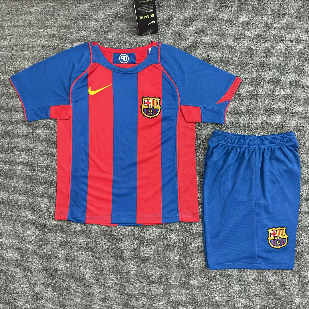2004/2005 Retro Barcelona HomeFootball shirt kids Size 1:1 Thai Quality
