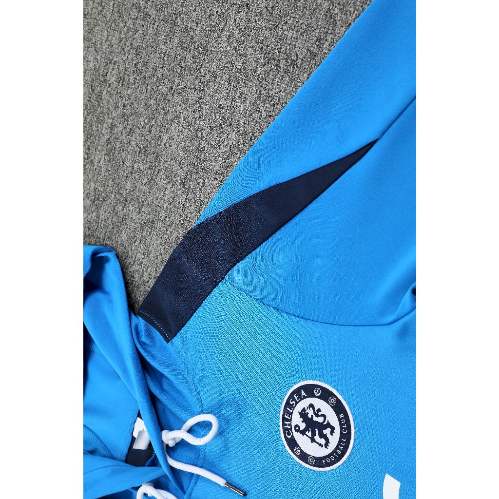 2024/2025 Chelsea Hooded Long Sleeves Training Suit Blue Football Shirt