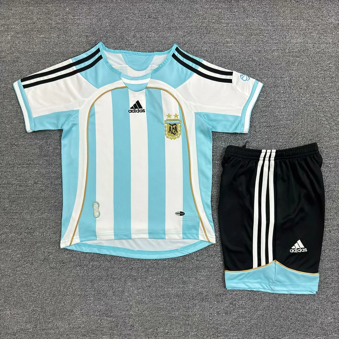 2006 Retro Argentina Home FootballShirt Kids size 1:1 Thai Quality