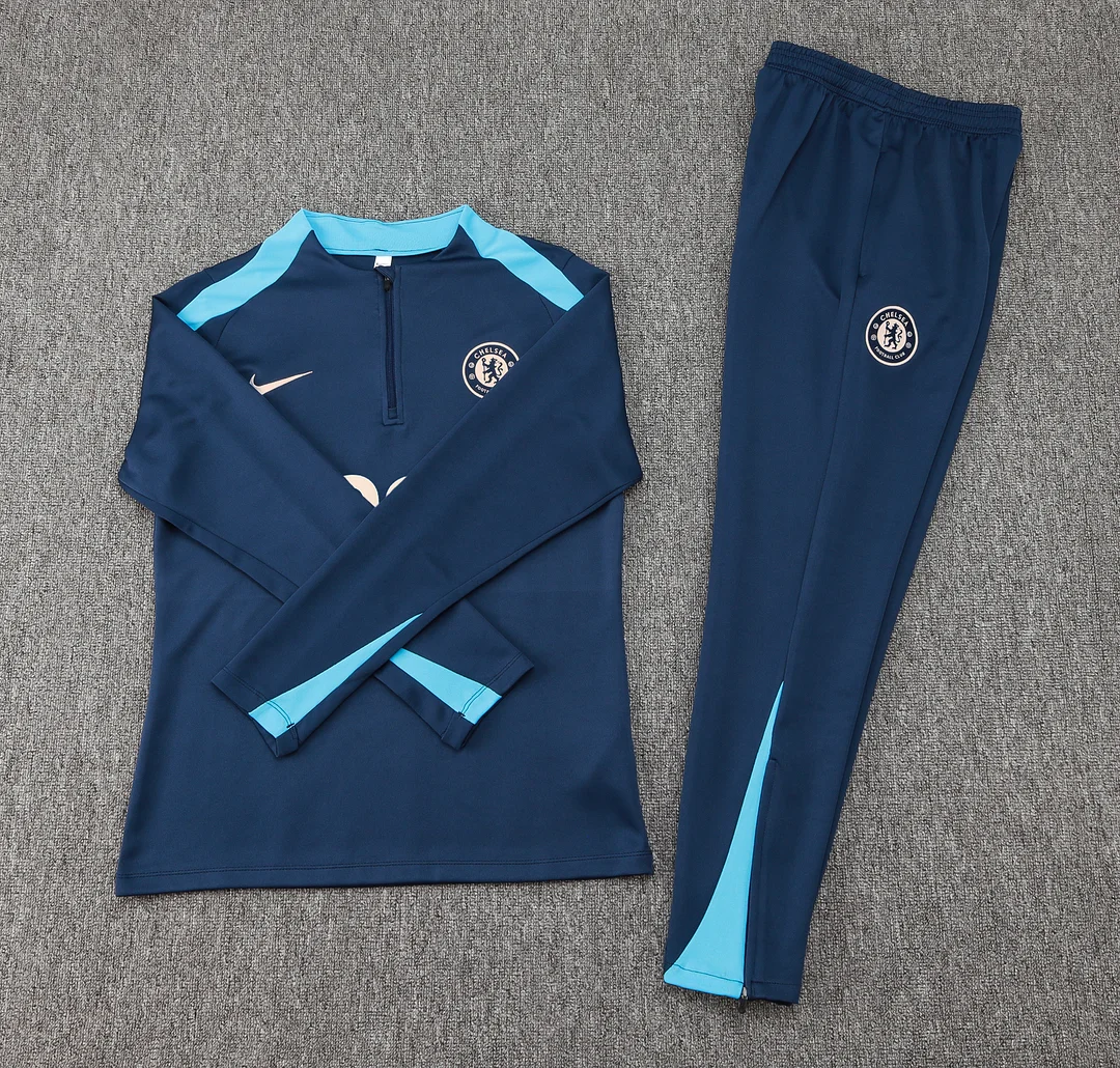 2024/2025 Chelsea Half-Pull Training Wear Blue Football Shirt
