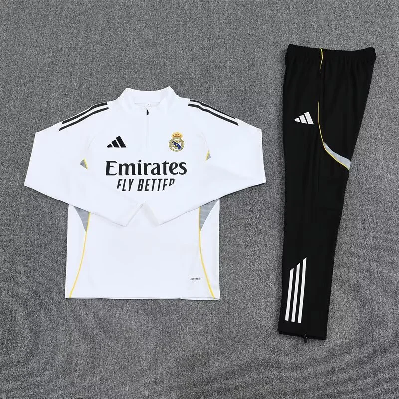 2025/2026 Real Madrid Half-Pull Training Wear Football Shirt Kids Size
