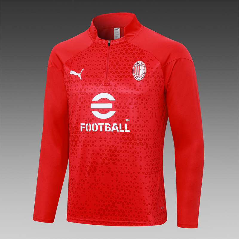 2023/2024 AC Milan Half-Pull Training Suit Red Football Shirt Set