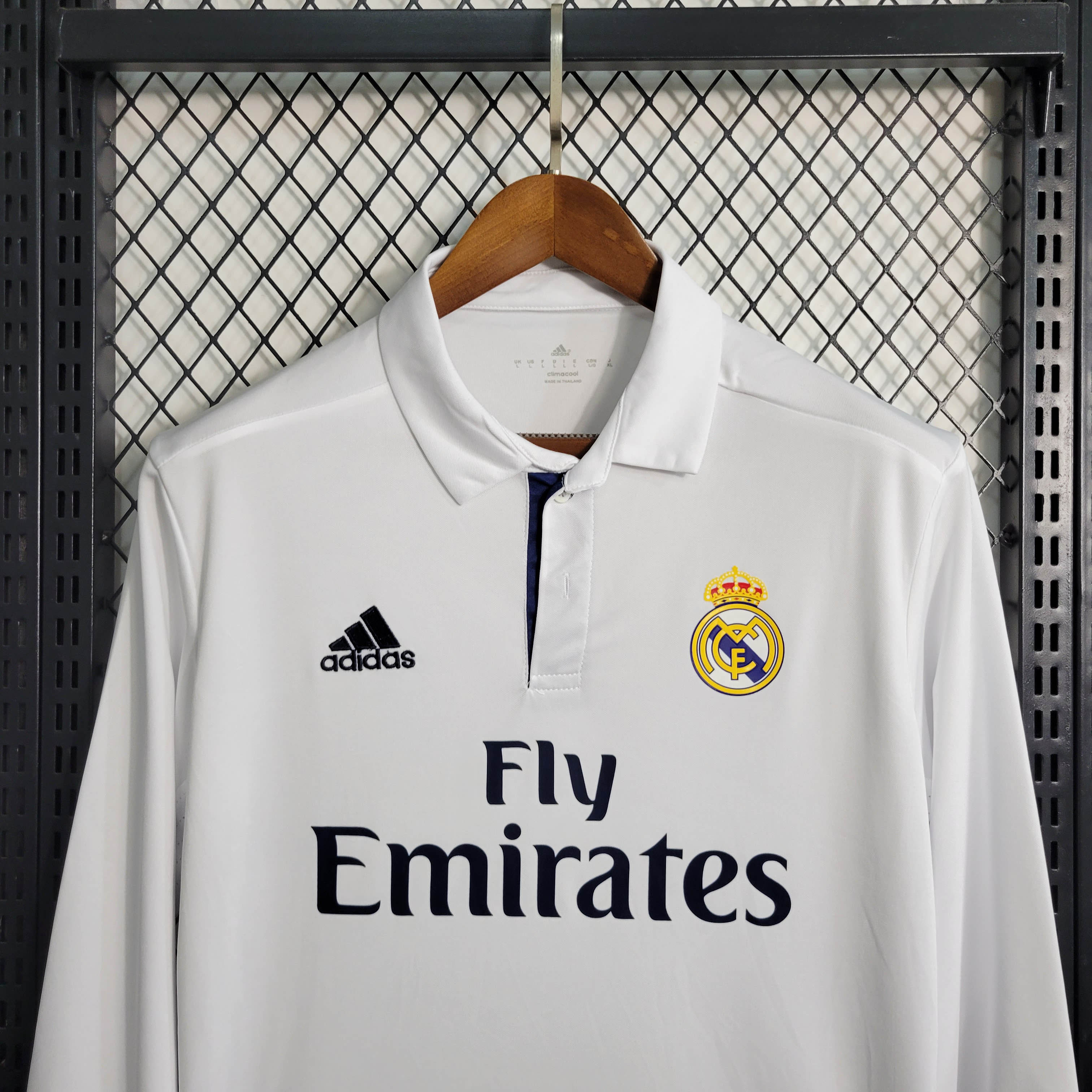 2016/2017 Retro Long Sleeve Real Madrid Home Football Shirt