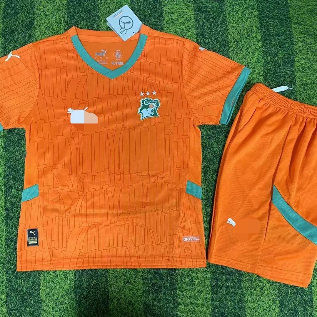 2024/2025 lvory Coast Home FootballShirt Kids Size 1:1 Thai Quality