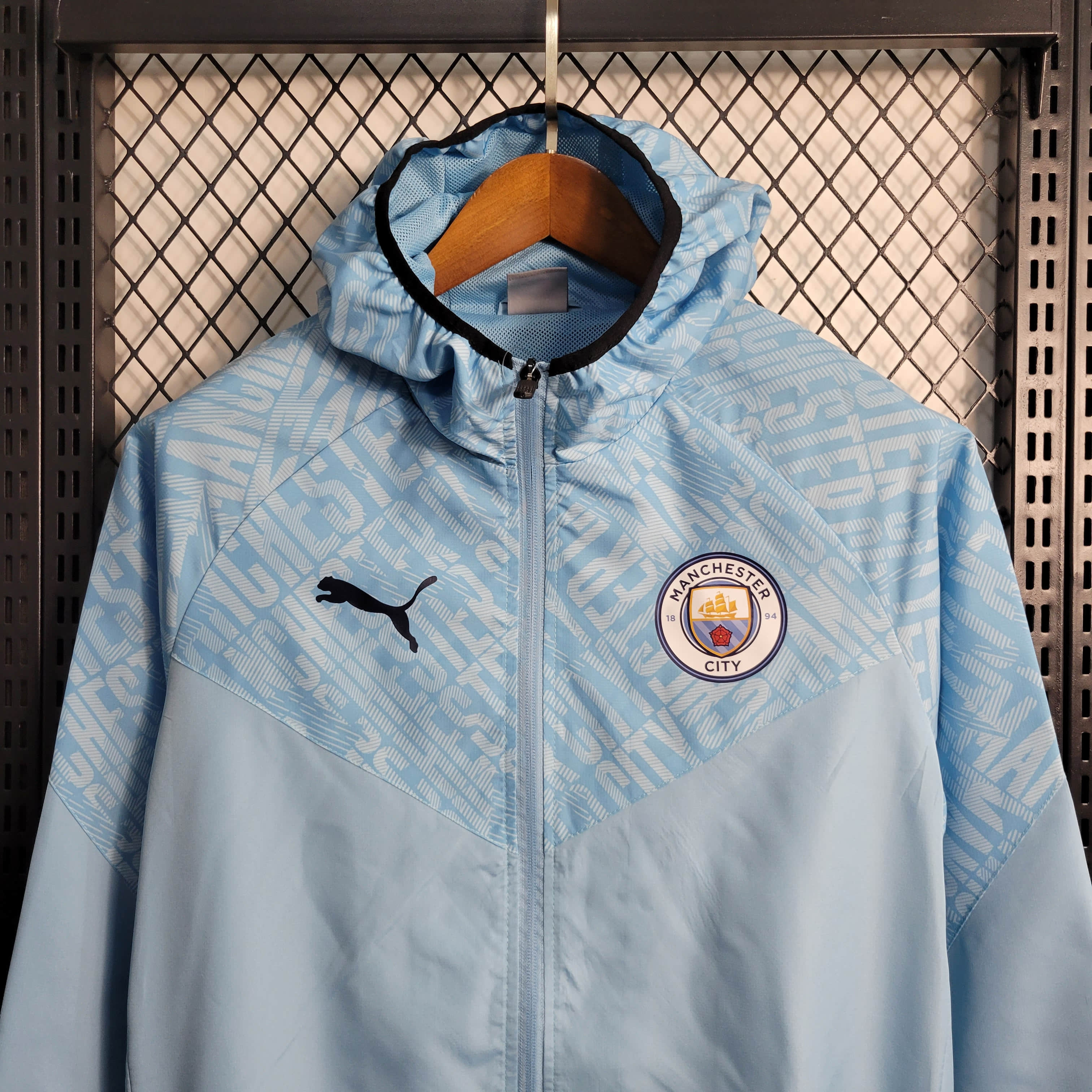 2023/2024 Manchester City Windbreaker Light Blue Football Shirt