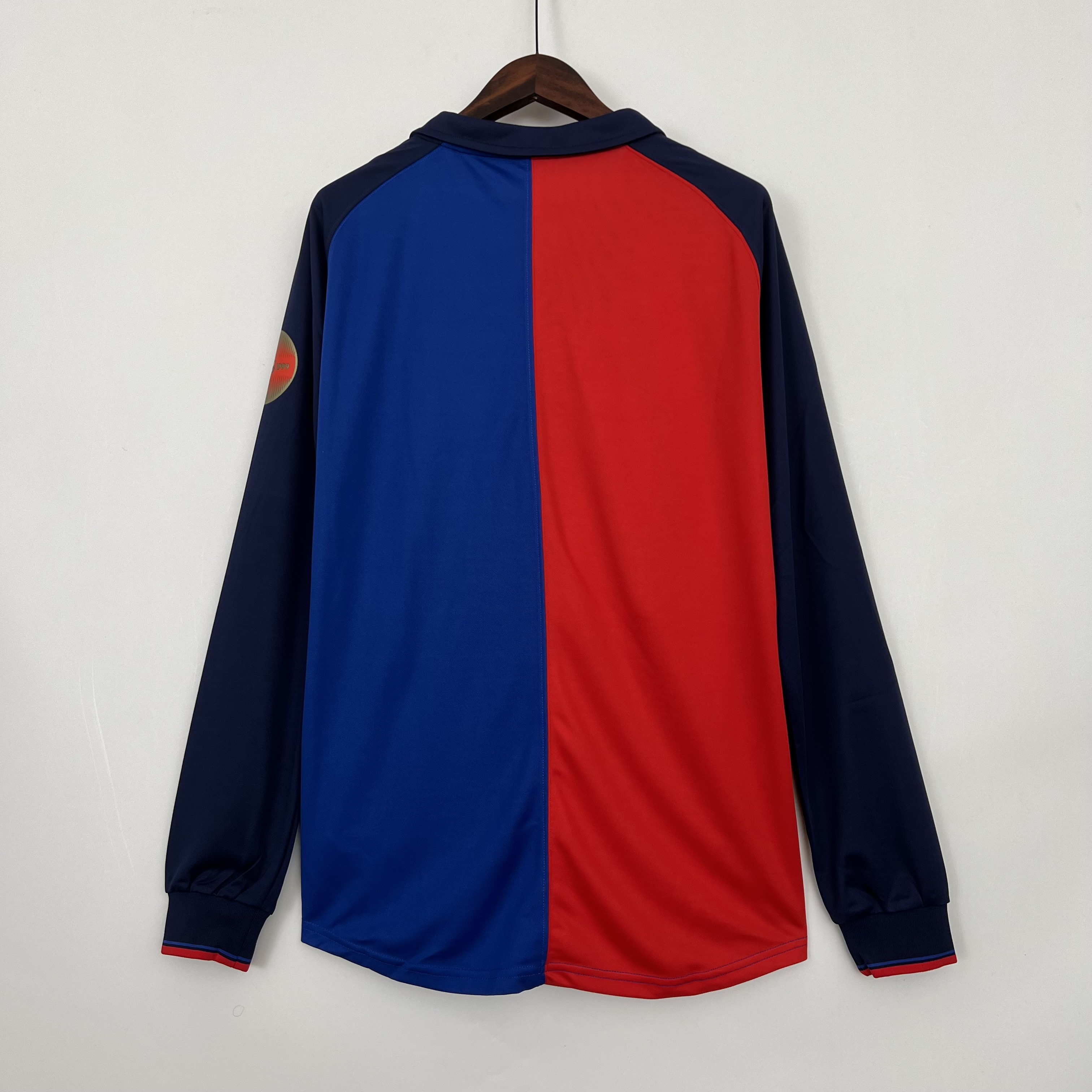 1999/2000 Long Sleeve Retro Barcelona Home 100th Anniversary Version Football Shirt