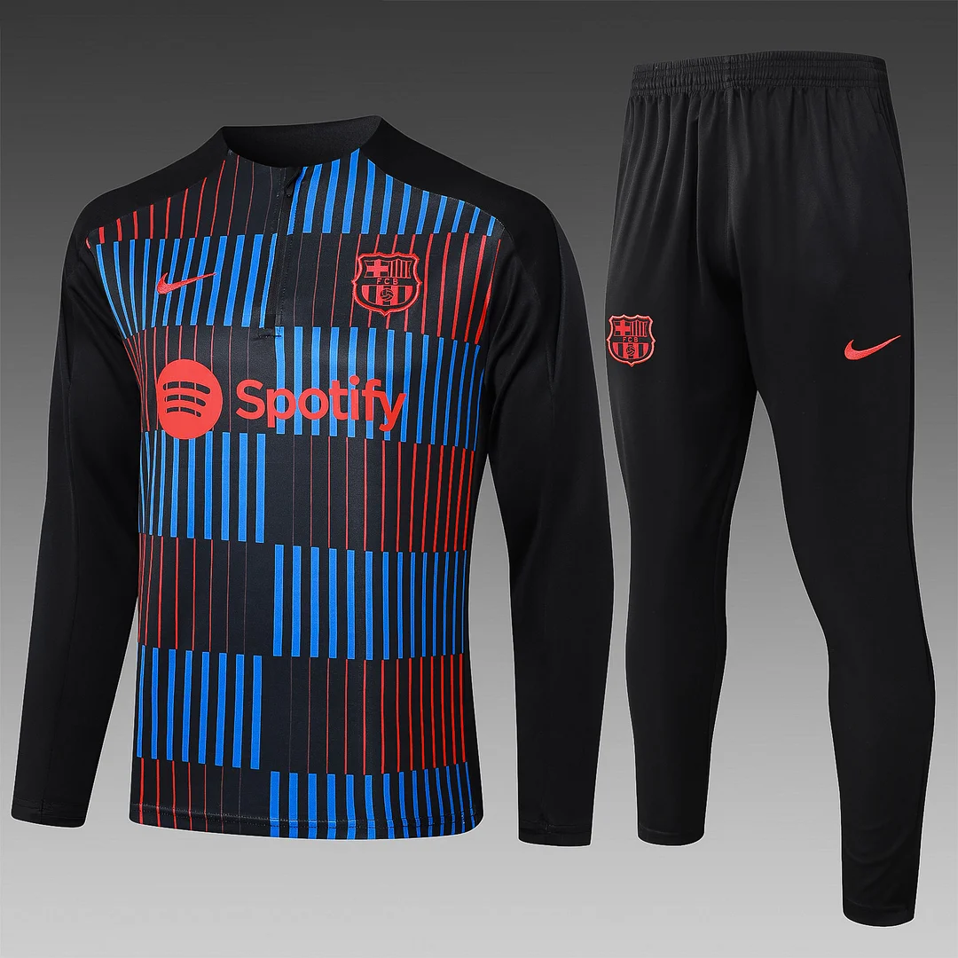 2024/2025 Barcelona Half-Pull Training Wear Black Football Shirt