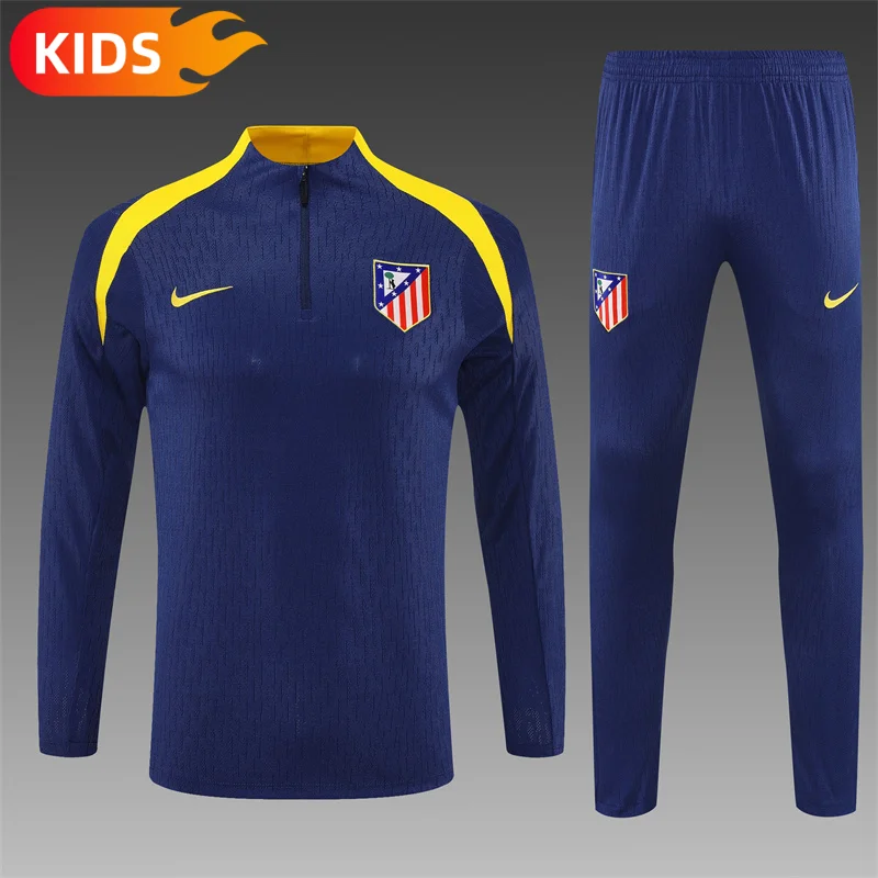 2025/2026 Atletico Madrid Half-Pull Training Wear Football Shirt Kids Size