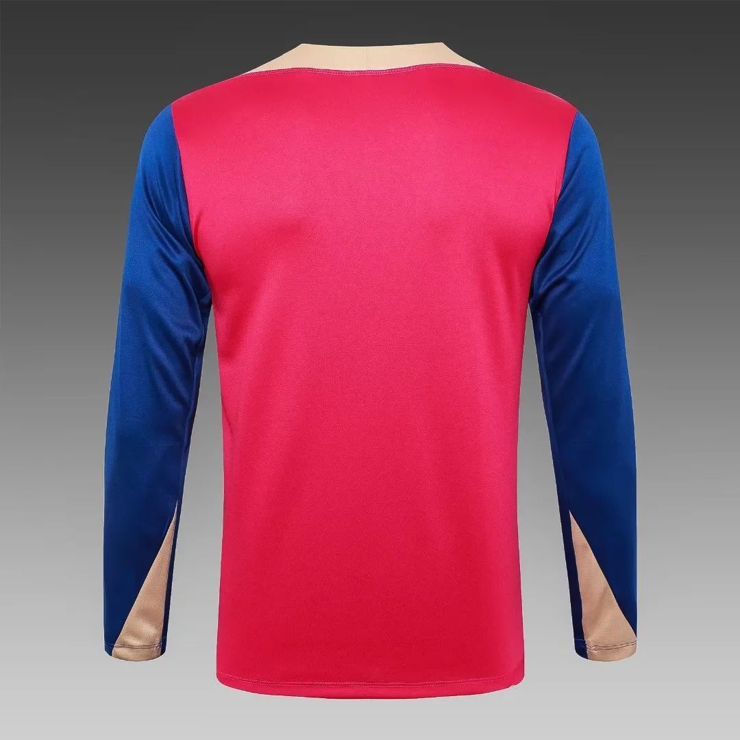2024/2025 Barcelona Half-Pull Training Suit Pink Football Shirt Set