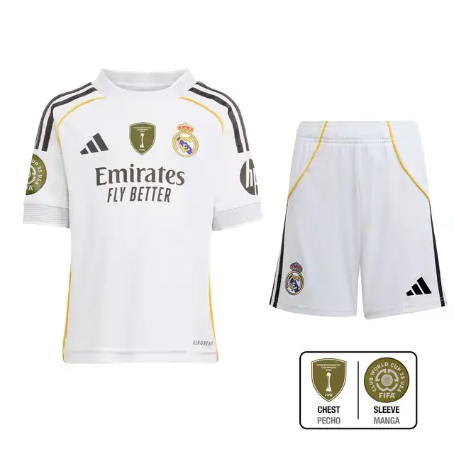 （Club World Cup + Intercontinental）2025/2026 Real Madrid Home Football Shirt Kids Size 1:1 Thai Quality