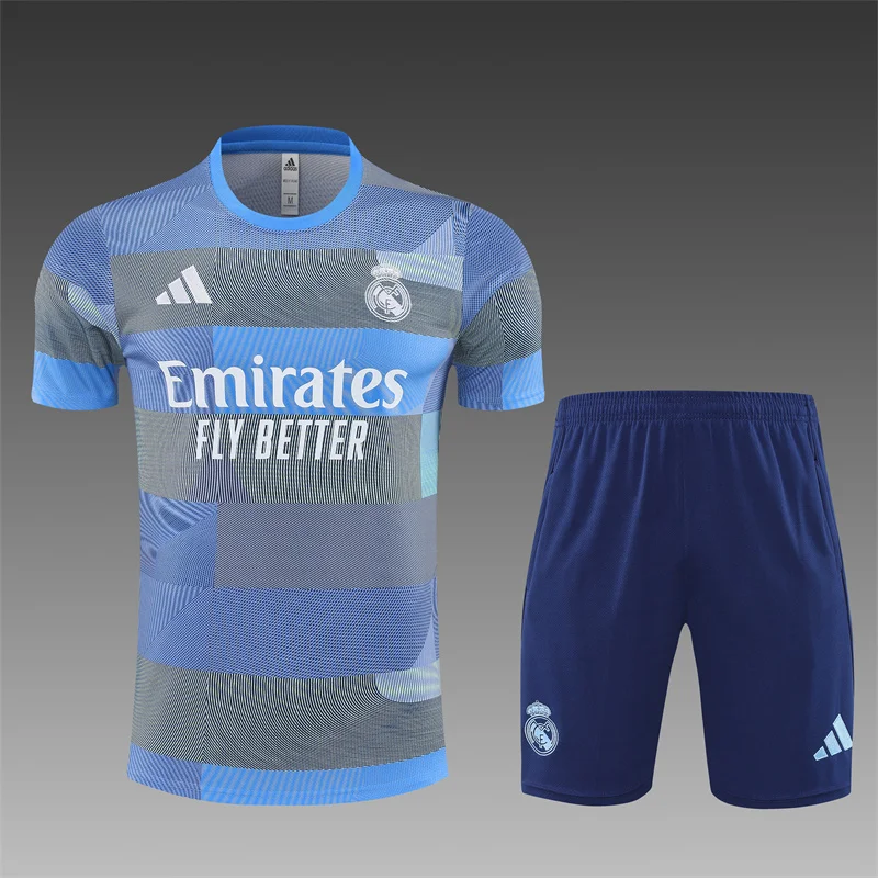 2025/2026 Real Madrid Training Wear Blue Set Shirt 1:1 Thai Quality