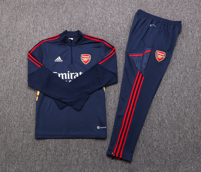 2022/2023 Arsenal Half-Pull Training Suit Royal Blue Football Shirt Set