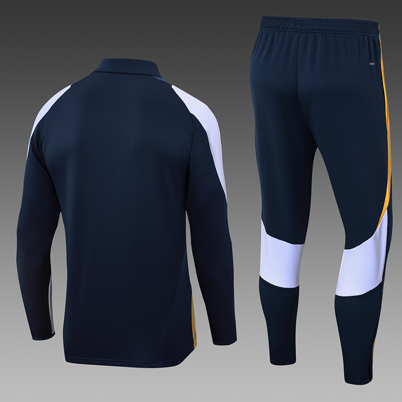 2024/2025 Real Madrid Half-Pull Training Wear Royal Blue Football Shirt