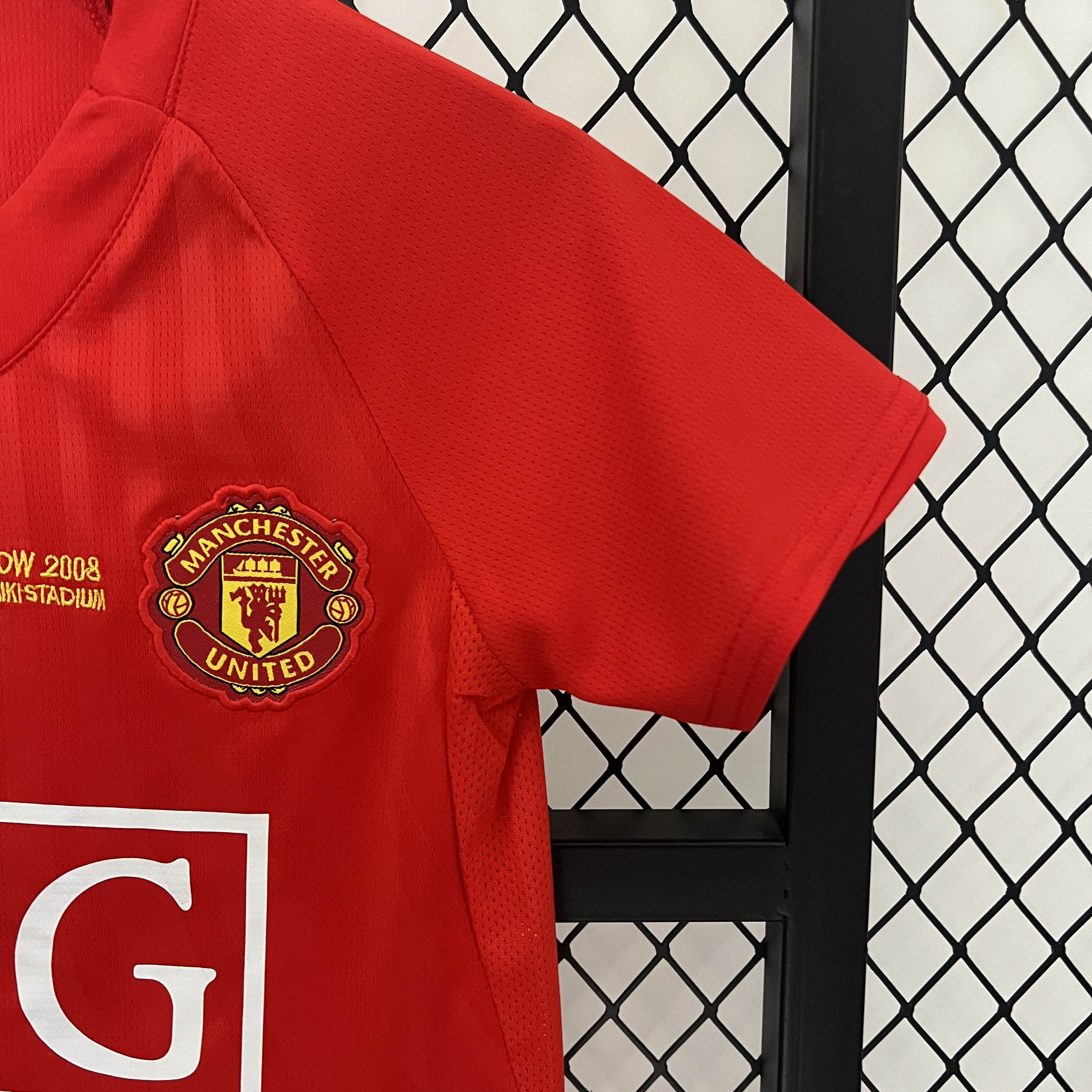 2007/2008 Retro Manchester United Home Champions League Final Football Shirt Kids Size