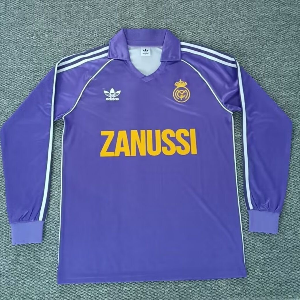 1984/1985 Retro Long sleeve RealMadrid Away Football Shirt 1:1 Thai Quality