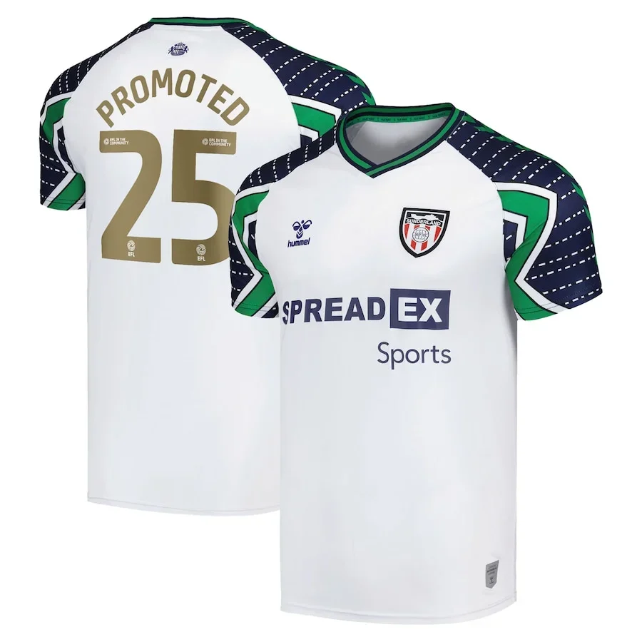 2024/2025 Sunderland Away 'Play Off Winners' Shirt with Promoted 25 printing 1:1 Thai Quality