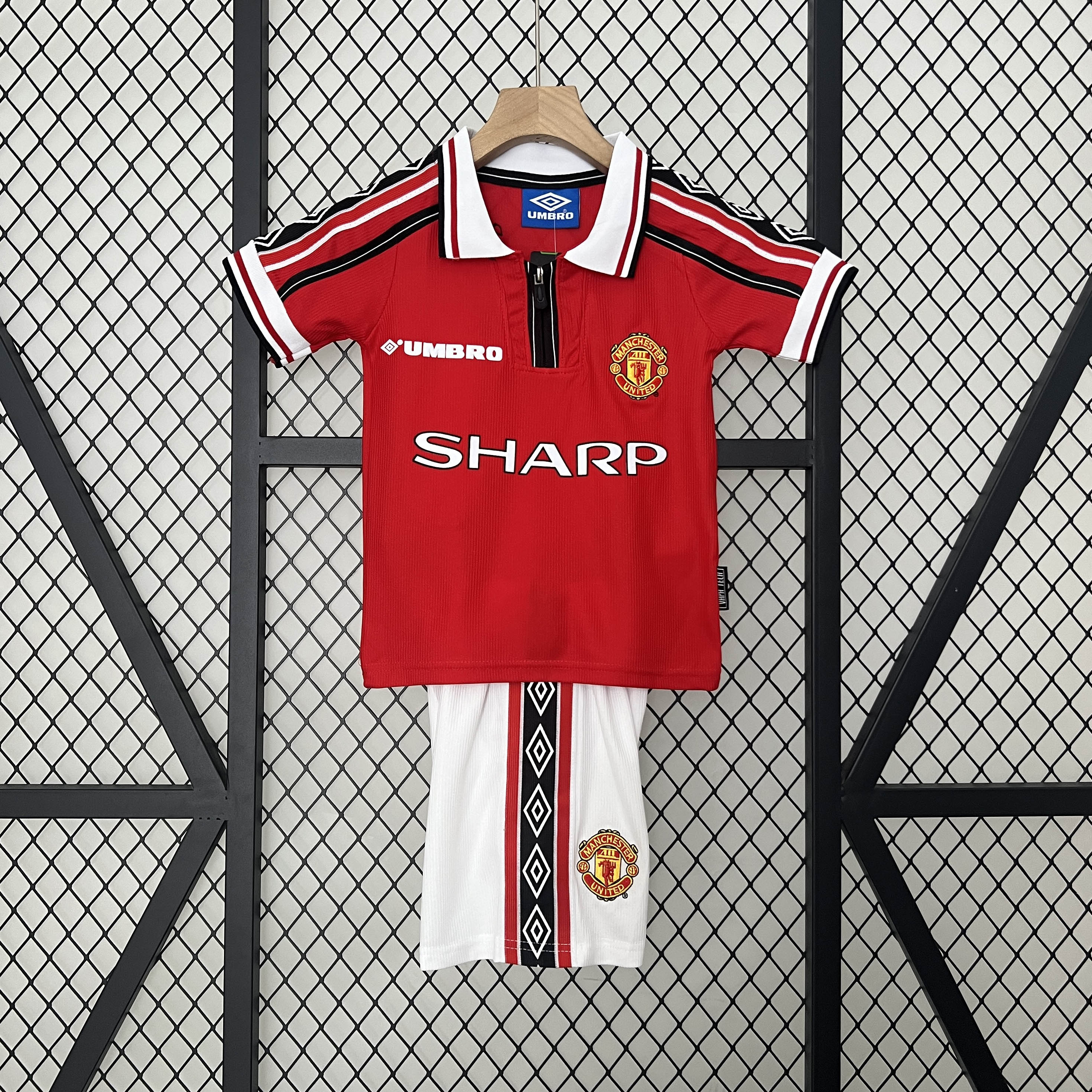 1998/1999 Retro Manchester United Home Football Shirt Kids Size