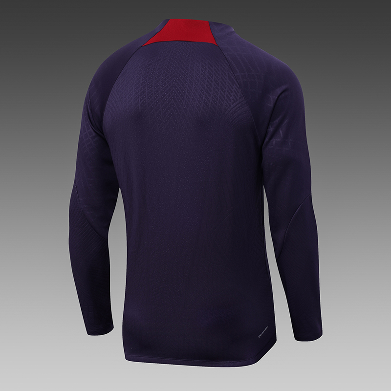 2023/2024 Paris Saint-Germain Half-Pull Training Suit Purple Football Shirt Set