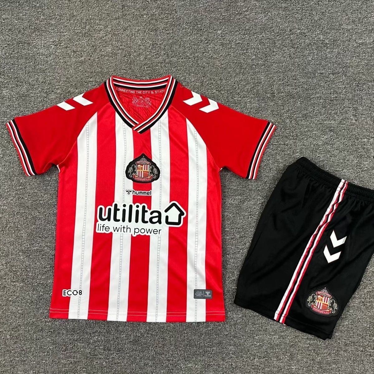 2025/2026 Sunderland Home FootballShirt Kids Size 1:1 Thai Quality