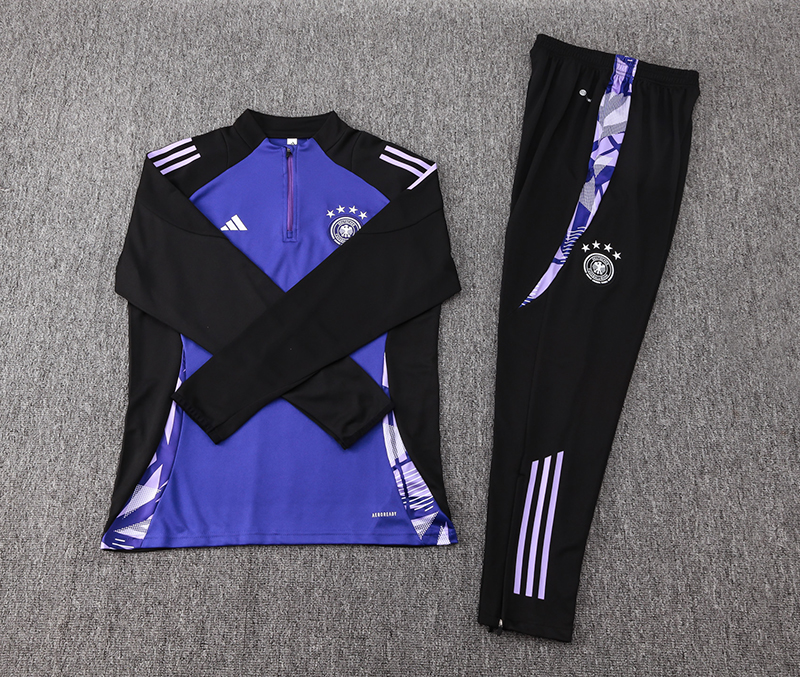 2024 Germany Half-Pull Training Suit Purple Football Shirt Set