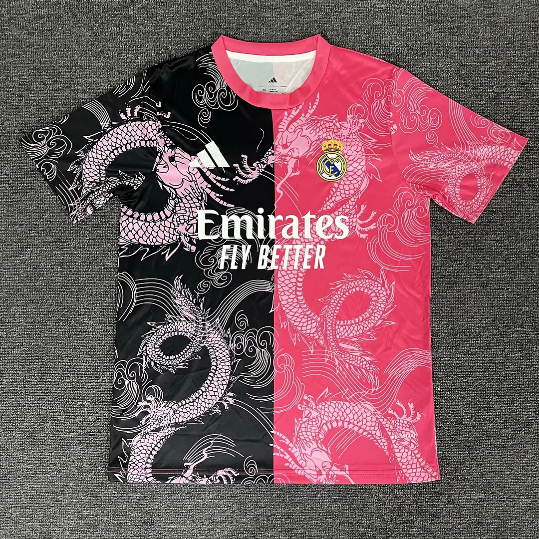 2025/2026 Real Madrid Dragon patternPink and Black  Football Shirt 1:1 Thai Quality