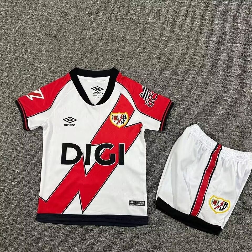 2025/2026 Rayo Vallecano HomeFootball Shirt Kids Size 1:1 Thai Quality