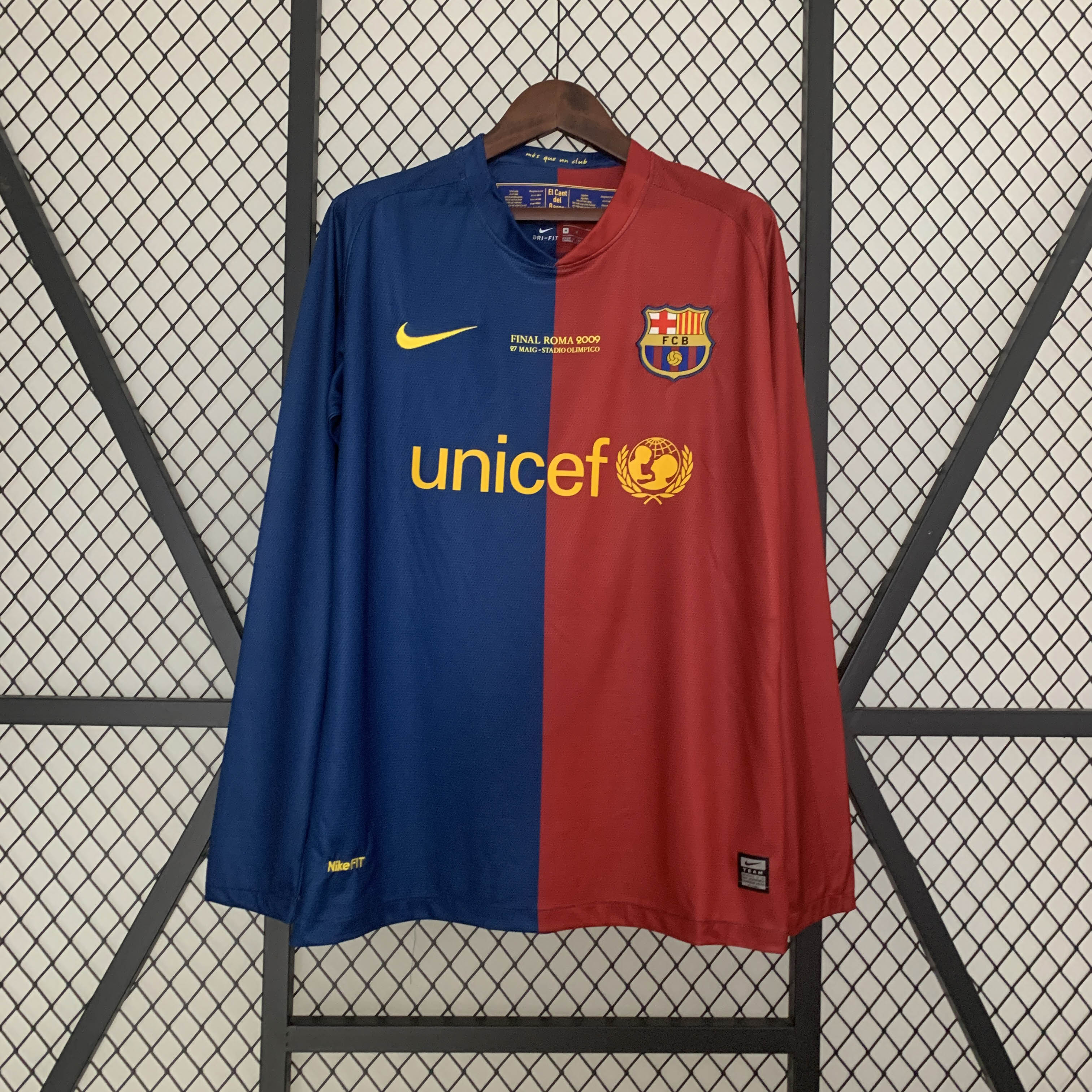 2008/2009 Retro Long Sleeve  Barcelona Home Football Shirt