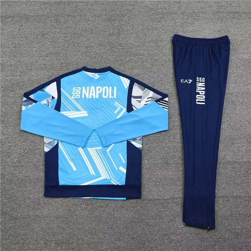 2024/2025 Napoli Half-Pull Training Wear Light Blue Football Shirt