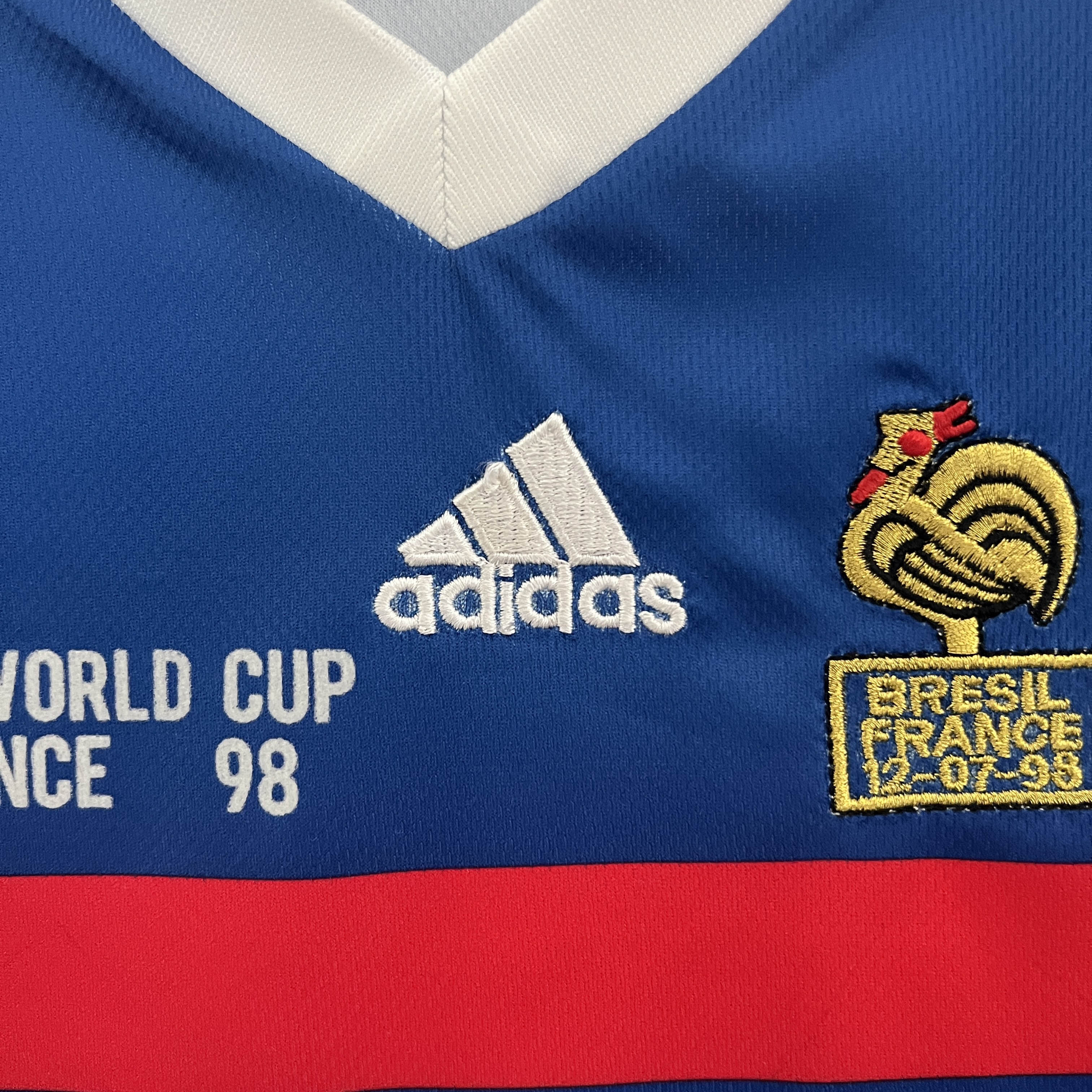 1998 Retro France Home Football Shirt Kids Size