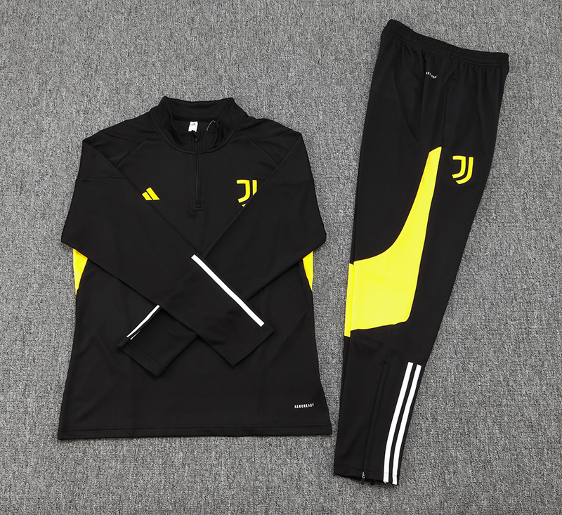 2023/2024 Juventus Half-Pull Training Suit Black Football Shirt Set