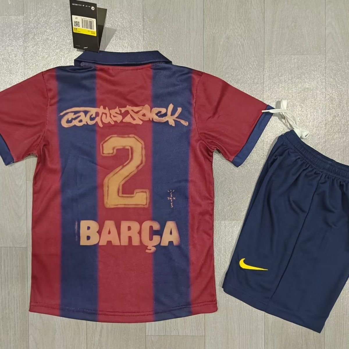 2000/2001 Retro Barcelona x CactusJack Skeleton Remake Football shirt kids