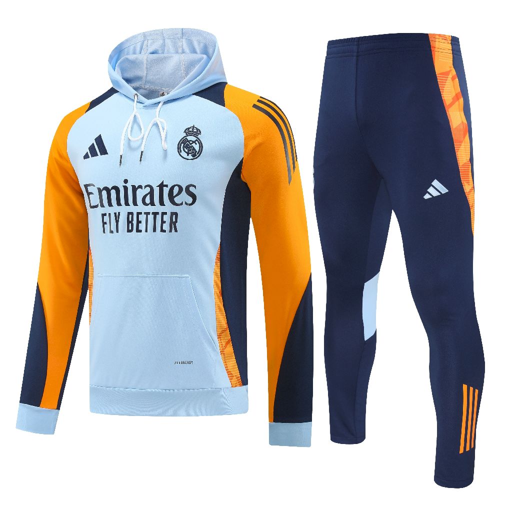 2024/2025 Real Madrid Hooded Long Sleeves Training Suit Football Shirt