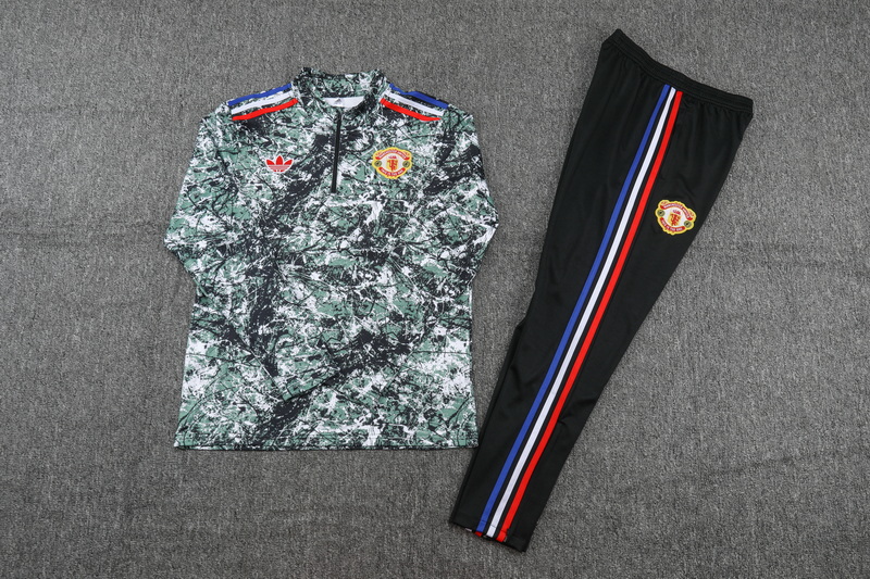 2024/2025 Manchester United Half-Pull Green Football Shirt Set