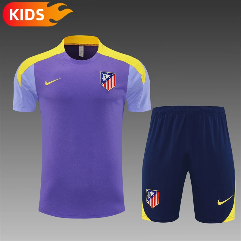 2025/2026 Atletico Madrid Training Wear Set Shirt Kids Size 1:1 Thai Quality